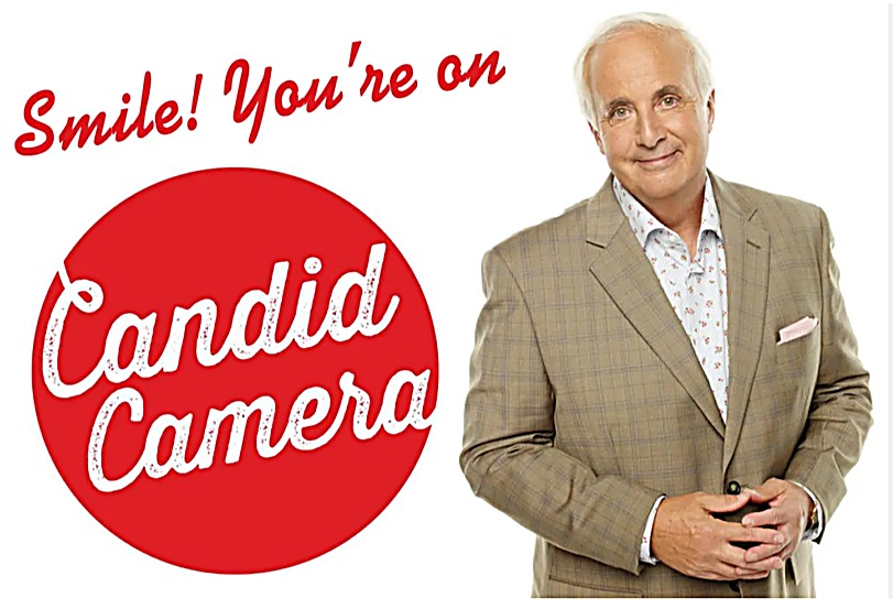 Smile! You're on Candid Camera logo with host